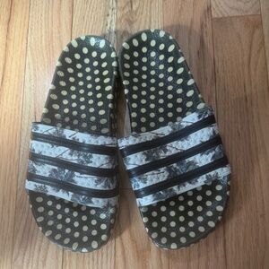 Adidas Originals Women’s Polka Dot Slide Sandals in Black and Cream